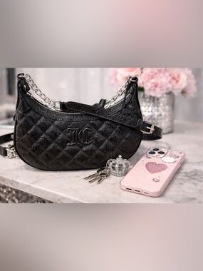 Juicy Couture Isn’t She Lovely Quilted Logo Purse with JC emblem Y2K Rare